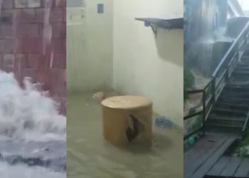 Vídeo: chuva volta a alagar casas e preocupar moradores da zona Leste de Manaus: ‘virou cachoeira’