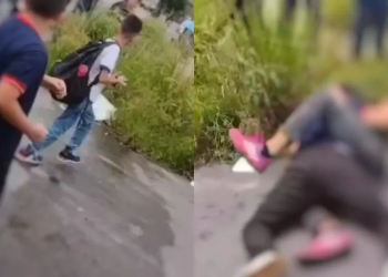 Em Manaus, alunos saem na porrada em frente a escola; assista