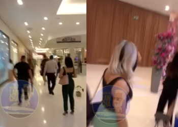 Vídeo: Mulher encontra o maridão com a outra no Shopping Ponta Negra e arma o barraco: ‘Ele é pobre’