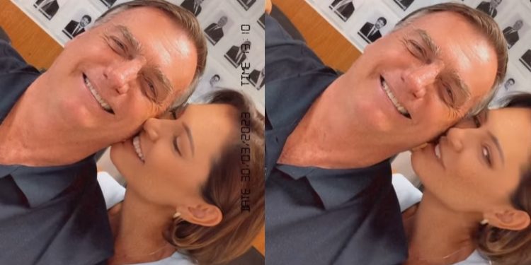 Vídeo: Bolsonaro ganha beijo de Michelle, mas volta com medo do PCC: ‘Lula tirou meus carros blindados’