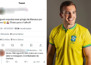 Gringo do ‘x-caboquinho’ sofre hate ao ser chamado de ‘chato pra c*ralho’ e desabafa: ‘Tanto veneno’