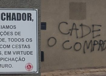 Morador promete doar cestas básicas para se livrar de pichador, que ironiza: ‘cadê o comprovante?’