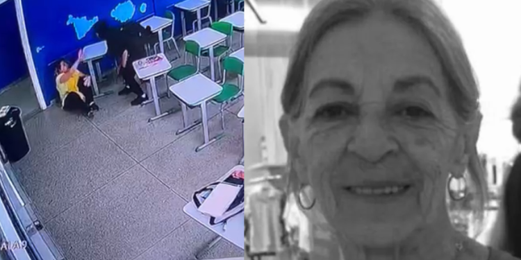 Professora de 71 anos esfaqueada por aluno não resiste e vídeo mostra momento do ataque; veja