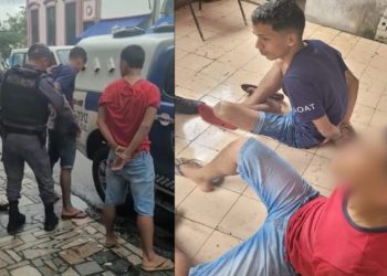 Vídeo: Dupla é presa fazendo a segurança de grupo criminoso no Centro de Manaus