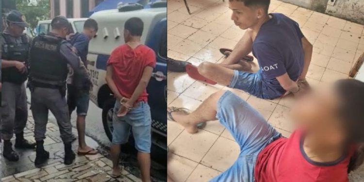 Vídeo: Dupla é presa fazendo a segurança de grupo criminoso no Centro de Manaus