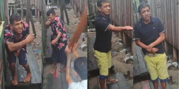 Vídeos: tribunal do crime pune a pauladas suspeitos de assalto a mercadinho na Glória