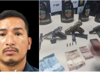 Suspeito de matar delegado é preso em partida de futebol em Manaus armado até os dentes