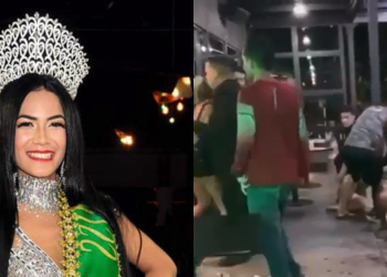 Vídeo: Miss Tefé 2021 leva voadora em briga por homem comprometido