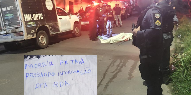 X9 é executado no bairro União e bilhete é deixado