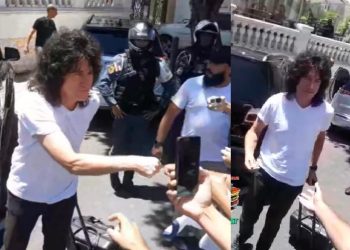 Integrantes da Banda Kiss oferecem simpatia aos manauaras e dão até palheta na rua