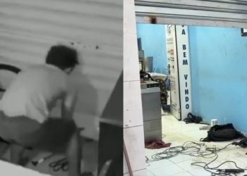 Vídeo mostra ação de ladrão que já arrombou seis lojas no Centro de Manaus