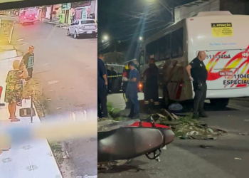 Vídeo mostra acidente de moto que fez mulher morrer em bueiro e o filho ficar ferido em Manaus