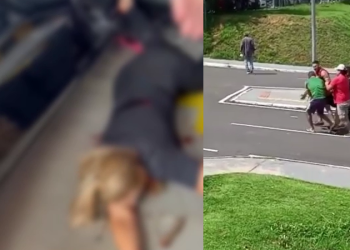 Vídeo mostra mulher de empresário sendo socorrida por homens e carregada até o Delphina Aziz