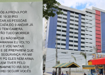 Bilhete com ameaça é deixado supostamente em parede na faculdade Fametro