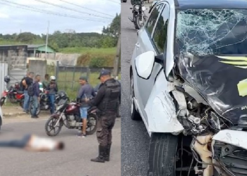 Passageiro é arremessado de moto por app e tem fratura exposta em acidente em Manaus