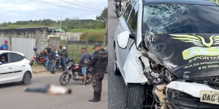 Passageiro é arremessado de moto por app e tem fratura exposta em acidente em Manaus