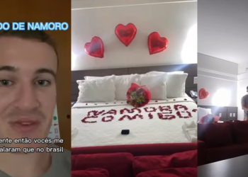 Australiano do ‘x-caboquinho’ surpreende amada com pedido de namoro apaixonado