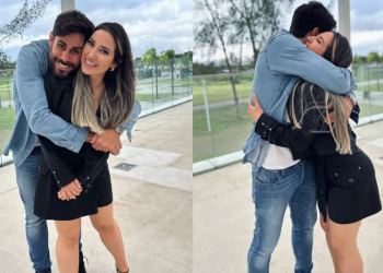 Cara de Sapato e Amanda clicam para fotos em clima de romance e fãs reagem