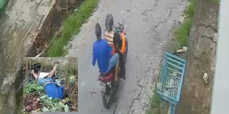 Vídeo mostra exato momento que mototaxista despenca de barranco e passageiro morre