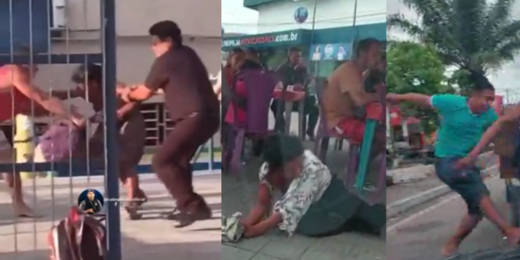 Pedinte agredida em café é filmada tentando roubar bolsa de homem no Jorge Teixeira; assista
