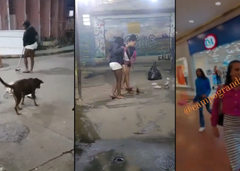 Vídeos: Meninas vandalizam em shopping e traficantes as fazem limpar toda a favela por um ano