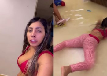 Isabelly Aurora mostra sua casa alagada e nada na água: ‘não tô com coceira’; veja vídeos
