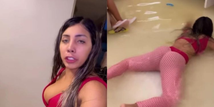 Isabelly Aurora mostra sua casa alagada e nada na água: ‘não tô com coceira’; veja vídeos