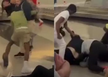 Vídeo: dois homens são presos após pancadaria generalizada em aeroporto; veja