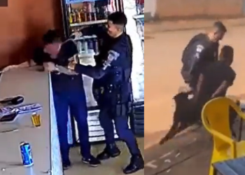 Vídeo: PM usa spray de pimenta, bate e dá coronhada em dono de bar durante discussão