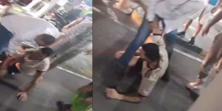 Vídeo: Suspeito de tentar roubar celular na saída de shopping na Zona Norte é pego de jeito