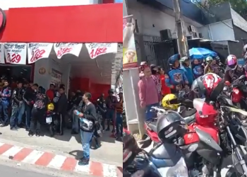 Vídeo: Motoqueiros protestam em frente de supermercado de Manaus após suposta agressão