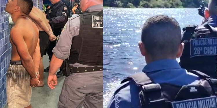 Dupla suspeita de trocar tiros com a PM no meio do rio em Manaus é presa
