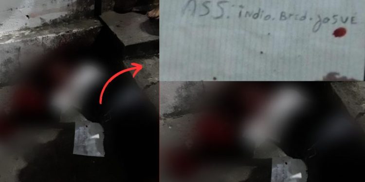 Moradores ouvem tiros e encontram homem morto com bilhete de grupo criminoso em Manaus