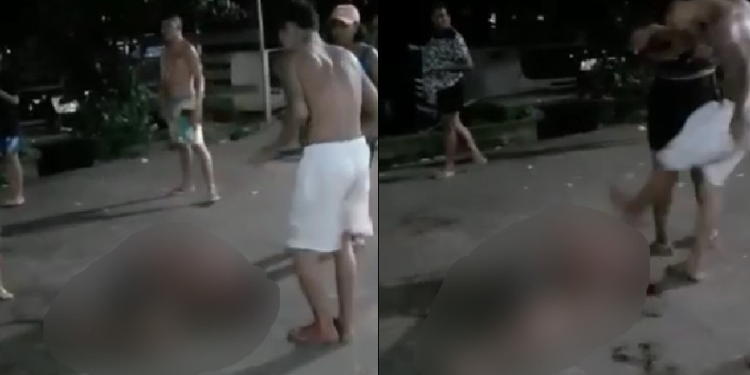 Vídeo: No interior do AM, homem é espancado no meio da rua e moradores só olham