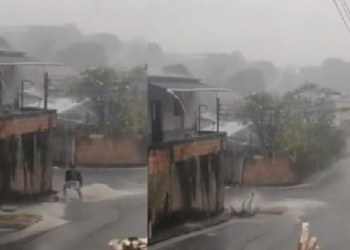 Durante chuva em Manaus, homem é ‘atropelado’ por colchão em alta velocidade; vídeo