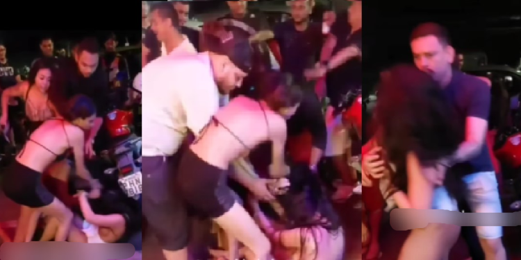 Porrada entre mulheres come na cervejaria do Barba, em Manaus, e elas quase ficam sem roupas; veja