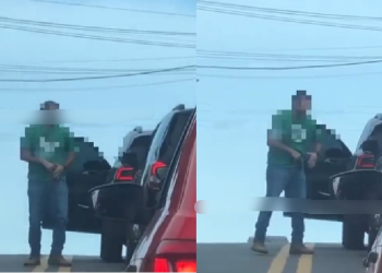 ‘Lanterna verde’ acorda de ‘ovo virado’ e mostra arma após levar buzina no trânsito de Manaus; vídeo