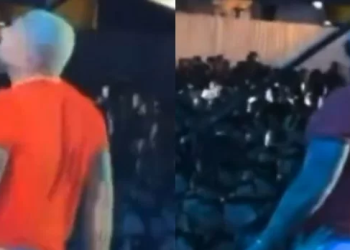 Vídeo: Naldo e Moranguinho se empolgam e são criticados por simularem ‘0ral’ em cima do palco