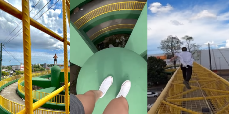 Vídeo mostra jovens praticando parkour em passarela de Manaus e surpreendendo; veja