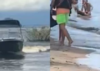 Video: Na Praia da Lua, criança é flagrada pilotando lancha sozinha