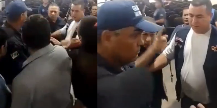 Prefeito de Rio Preto da Eva pira, dá empurrão em advogado e grita na Câmara: ‘Me respeita, p0rr@!’; vídeo