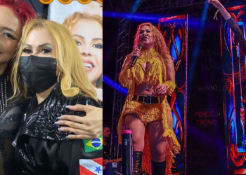Em Manaus, Joelma faz show em cima de barco e ainda com a presença de Ruivinha de Marte; vídeo
