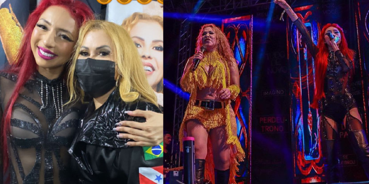 Em Manaus, Joelma faz show em cima de barco e ainda com a presença de Ruivinha de Marte; vídeo