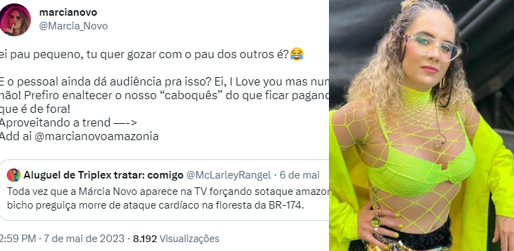 Cantora Márcia Novo chama homem de ‘p*u pequeno’ após ele dizer que ela força sotaque amazonense