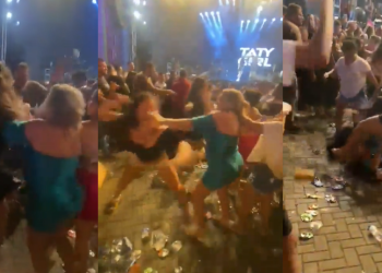 Por causa de macho, mulheres saem no tapa e cantora Taty Girl para show: ‘Olha a chibata comendo’; vídeo
