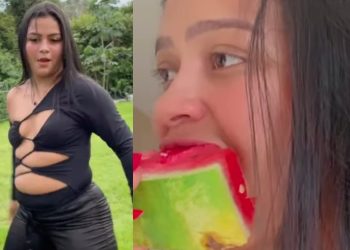 Talarica da Bemol revela não conseguir segurar a boca e pede que parem “de falar do meu bucho”