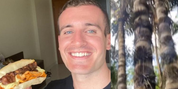 Australiano do x-caboquinho se surpreende com árvore de tucumã em Macapá