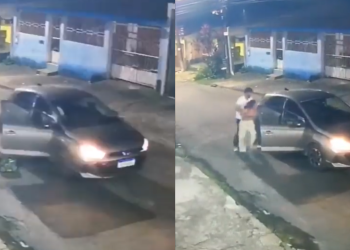 Veja: Jovem se joga de carro em movimento, mas motorista para e a coloca novamente em veículo