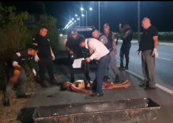 Na cabeceira da Ponte Rio Negro, corpo de homem é encontrado ensacado em lona