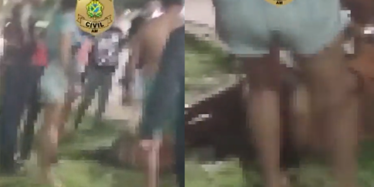 Em Manacapuru, mulher mete a ‘bicuda’ em suposto ladrão que foi pego tentando roubar; vídeo